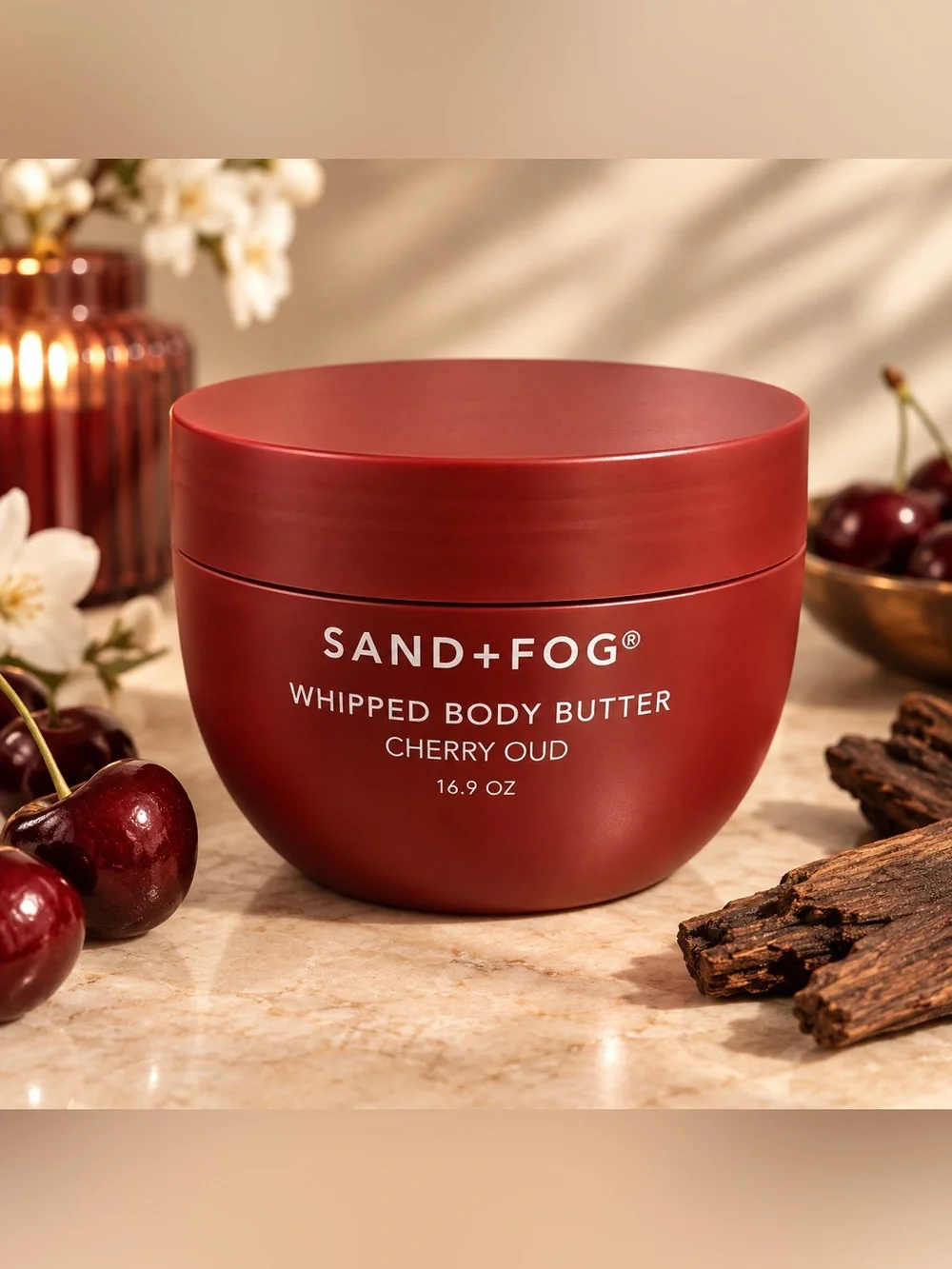 Sand + fog Cherry Oud Whipped Body Butter